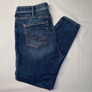 Silver Avery Skinny Jeans, Size 16x29